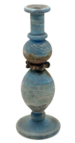 Tall blue roman glass bottle - blue,
