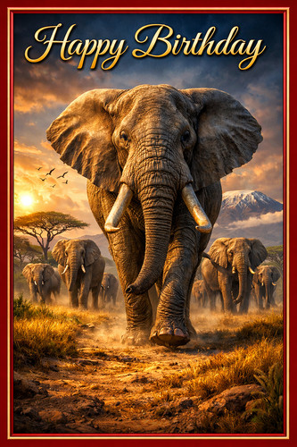 Elephant safari birthday - elephant,