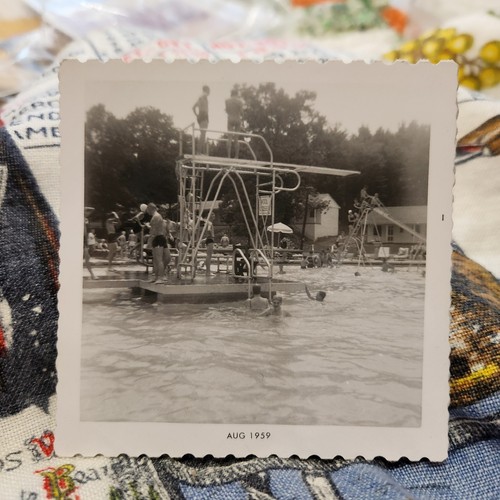 Vtg black white snapshot - &,