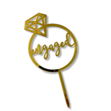 Acrylic Cake Topper Engaged