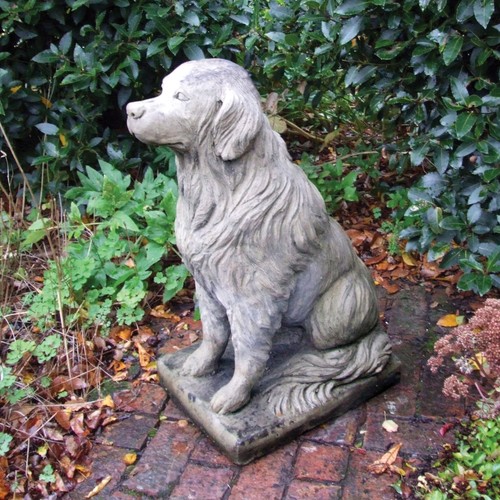 Golden retriever stone garden - stone,