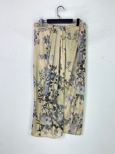 Zara beige floral midi skirt - beige,