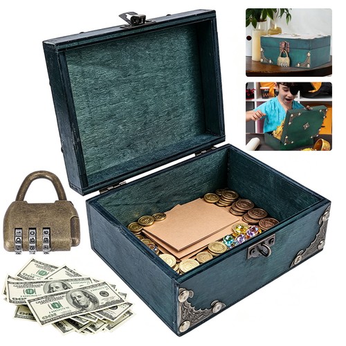 Lockable wooden treasure - lockable,