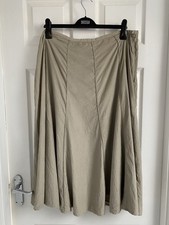 Ladies Boden Beige Cotton Cord Midi Skirt Size 18 R