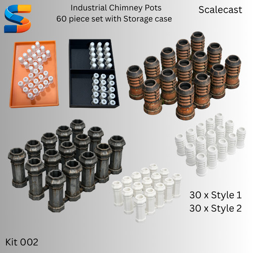Set industrial chimneys - set, of