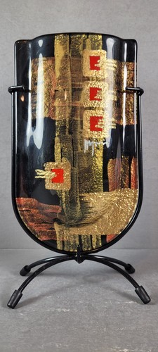 Jasmine art glass red black - glass, &