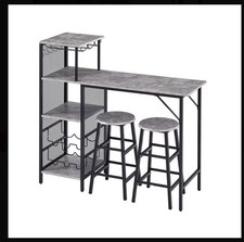 3Pcs Bar Table and Stools Set