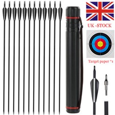 Archery 12pcs 30" Carbon Arrows +/or Quiver Compound Recurve Bow Hunting Target