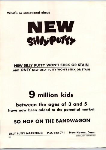 1964 silly putty vintage toy - silly,