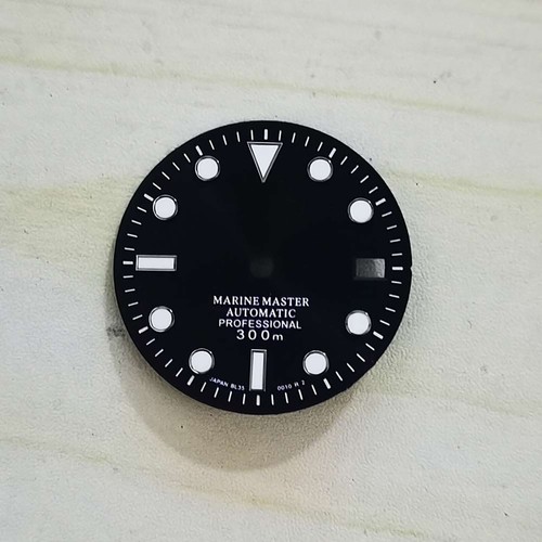 29mm black watch dial - dial, w/green
