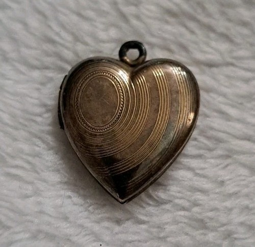 Antique heart locket sterling - antique,