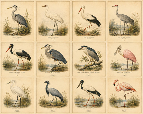 152 antique wading - 152., bird