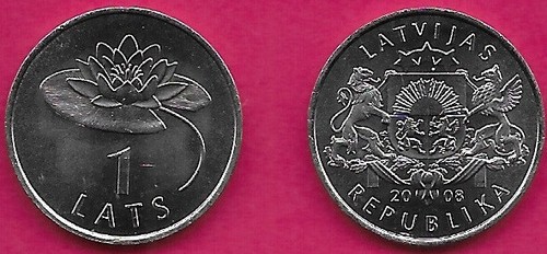 Latvia lats 2008 unc - latvia,