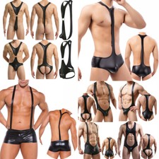Mens Sexy Wet Look Wrestling