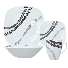 16pcs Square Lines Dinner Set