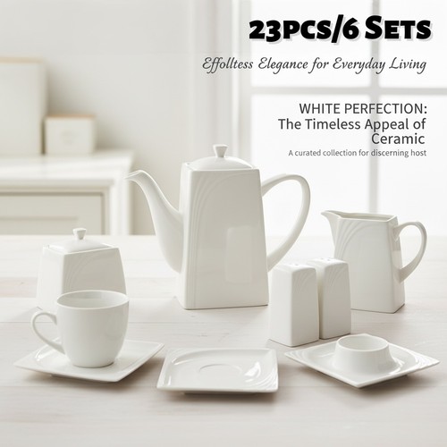 23pc white porcelain - porcelain, set