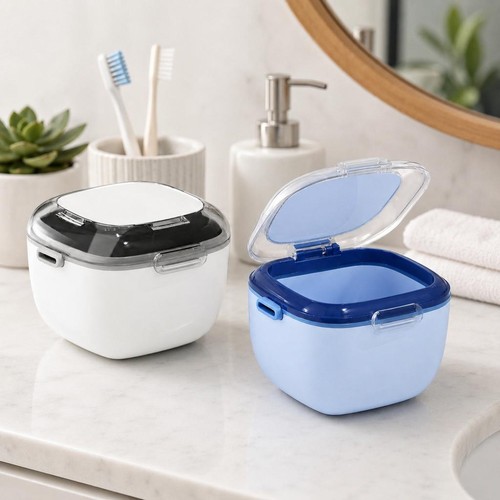 Portable denture soaking - portable,