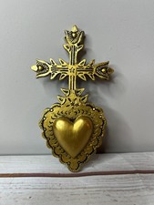 Ornate Gold Sacred Heart Cross
