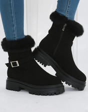 Black Low Platform Boots