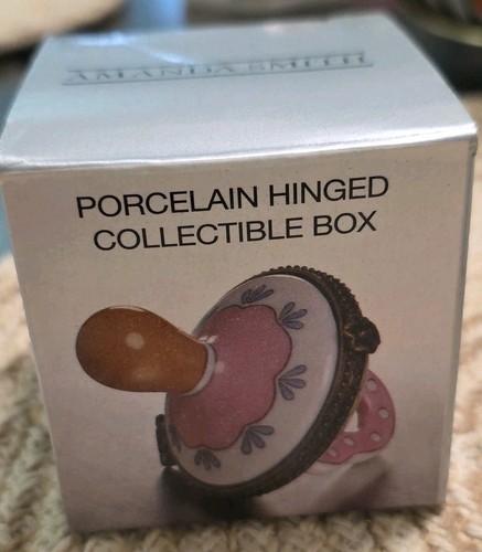 Vintage porcelain hinged pink - vintage,