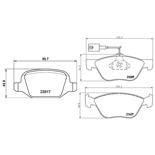 Mintex front rear - pads, fits