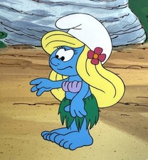 Smurfette Smurfs Production Cel Signed Hanna Barbera