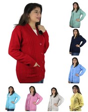 Women Cable Knit Pocket Long