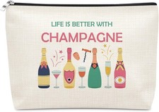 Champagne Gifts Makeup Bag for