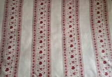 1.2M OF BRAND NEW KATE FORMAN FREYA RED LINEN FLORAL STRIPE ABRIC