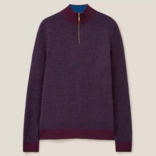 Mens White Stuff Merino Wool Jacquard Funnel Neck Jumper Size XL RRP £70