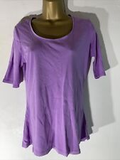 women M&S Marks&spencer Uk 14 Heather Purple Short Sleeve Casual Jersey T-shirt