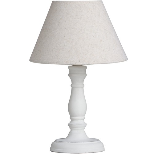 White bedside table lamp - lamp, light