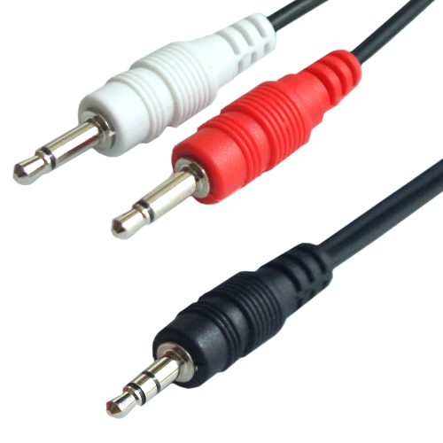 5mm stereo plug - 3.5mm, 2x