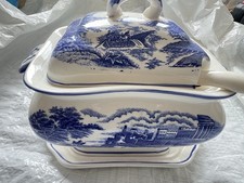 White blue willow oriental - blue,