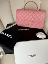 Chanel Coral Pink Flap Bag With Top Handle NEW!