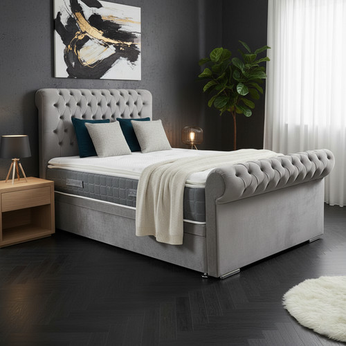 Chesterfield sleigh bed frame - sleigh,