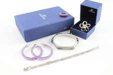Swarovski Crystal Jewellery Silver Tone Stardust Bangle Signed Branded Boxes x 5