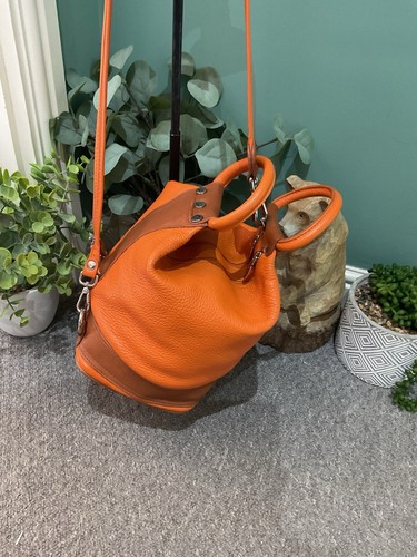 Valentina orange leather - orange,