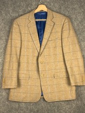 Magee 1866 Men’s Blazer Nice T2 42S Beige Check Linen Blend Smart Casual Jacket