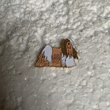 Lhasa Apso dog shaped metal lapel pin