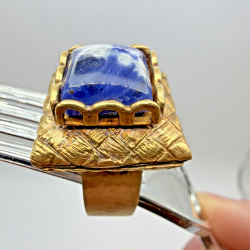 Blue lapis lazuli gold plated - blue,