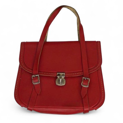 Vintage red leather - red,