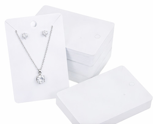 White jewellery display cards - jewellery,