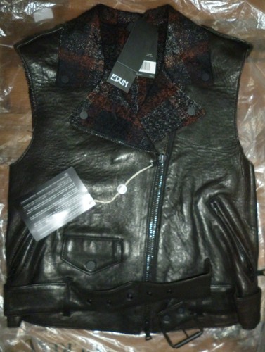 Edun biker leather gilet - edun,