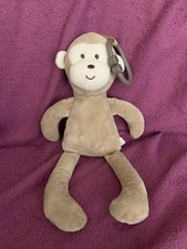 Poundland Pram Pal Monkey Soft Toy Plush Rattle Teddy Buggy