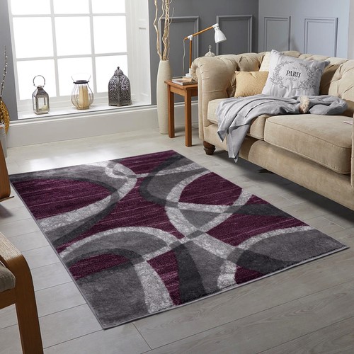 Modern design rug purple grey - modern,