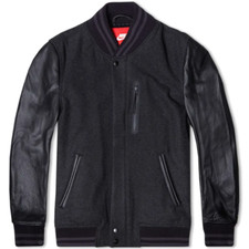 NIKE DESTROYER VARSITY TOP BOY WOOL LEATHER BLACK JACKET (545942 032)