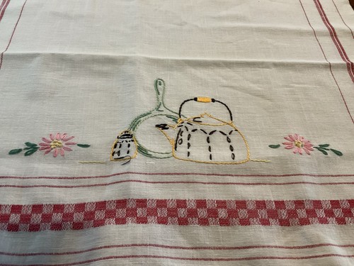 Vintage hand embroidered - hand, table