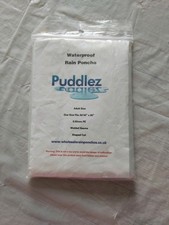 Waterproof Rain Poncho by Puddles for Adults Raincoat Shaped Cut