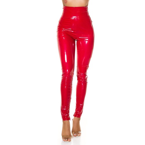 Latex look leggings high - look,